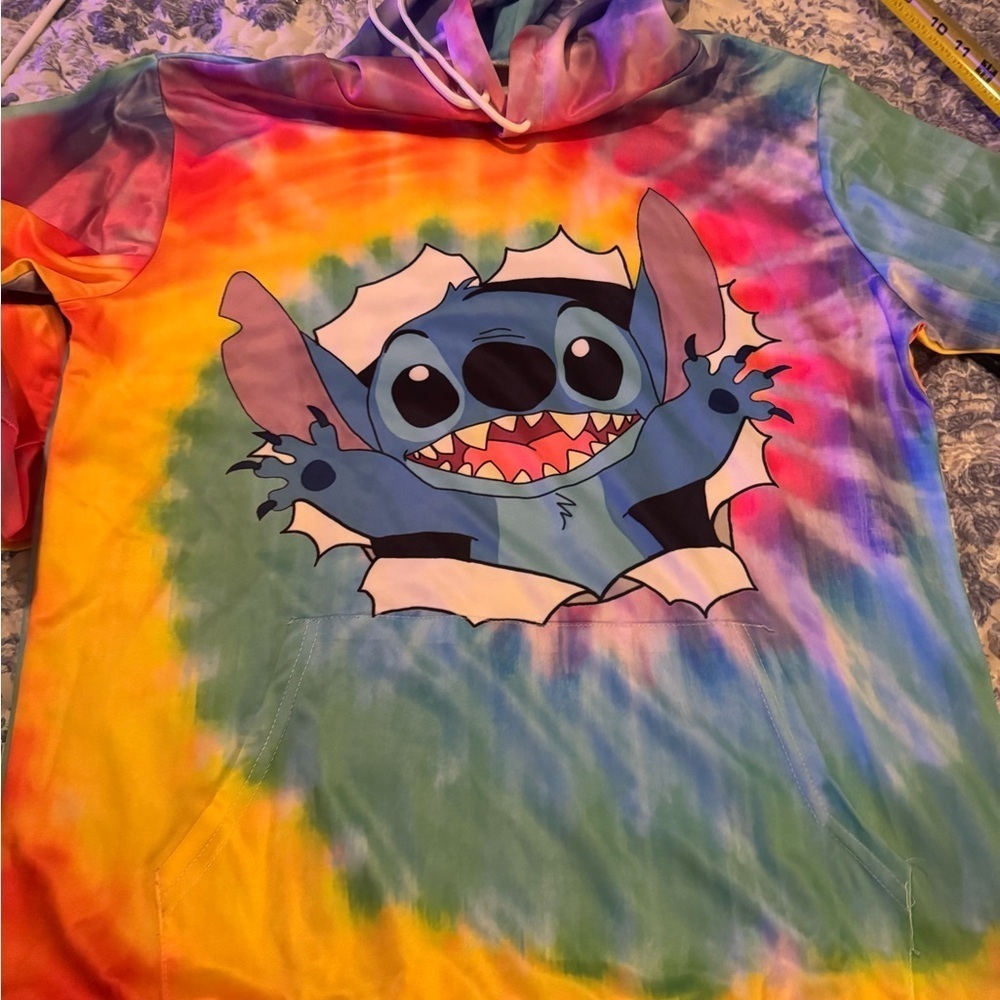 Vibrant Tie-Dye Hoodie with Playful Character